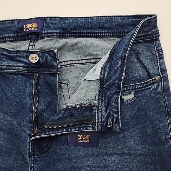 NWT Cavalli Class Men's Slim Straight Denim Dark Wash Blue Jeans Size 36 - Picture 8 of 15